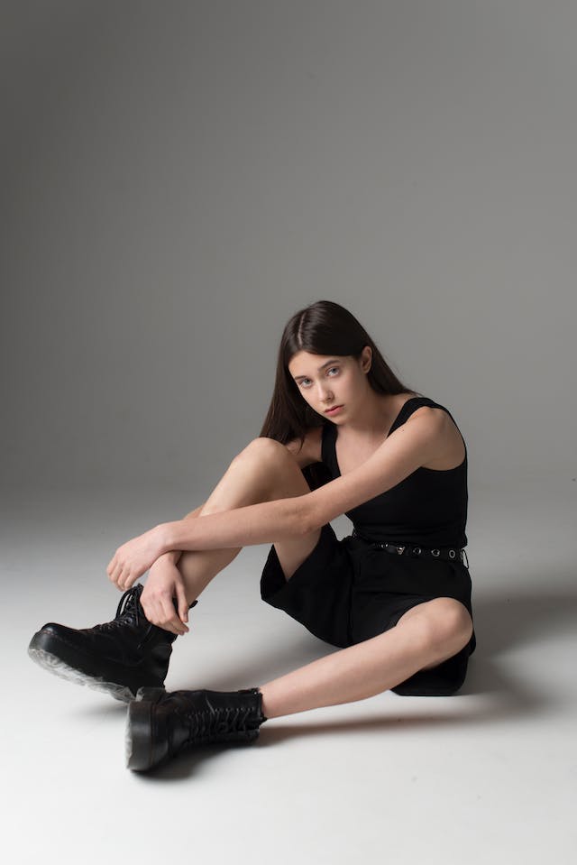 plain black boots